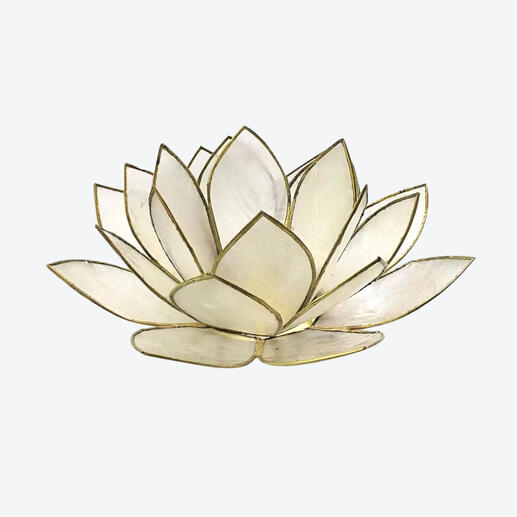 Capiz candle holder lotus design 3x6 inches – handcrafted Filipino home décor made from natural capiz shells.